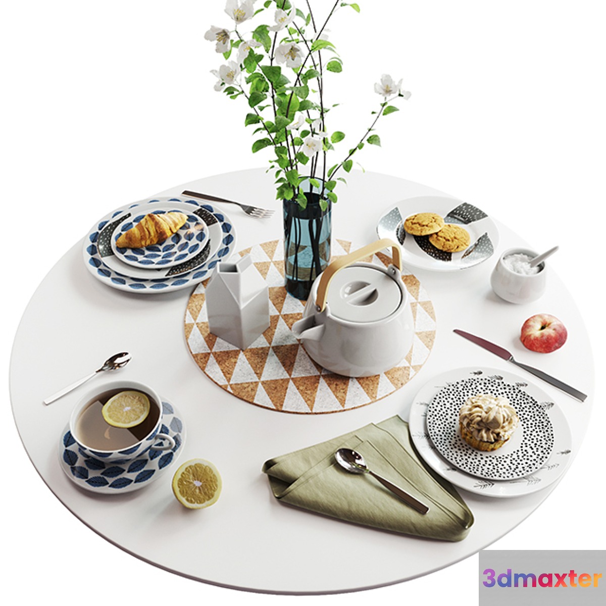 Set of dishes in Scandinavian style