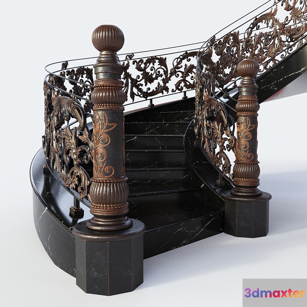 Classic staircase 3D Max