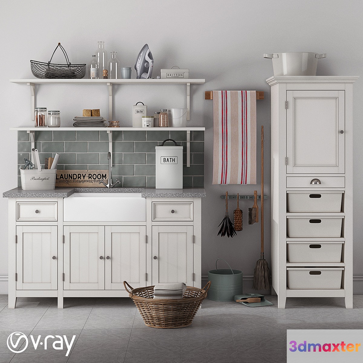 Utility Room Storage Cabinets - Dominic Blackmore 3D Max