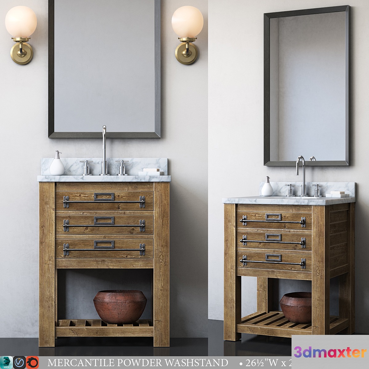 MERCANTILE POWDER WASHSTAND 3D Max