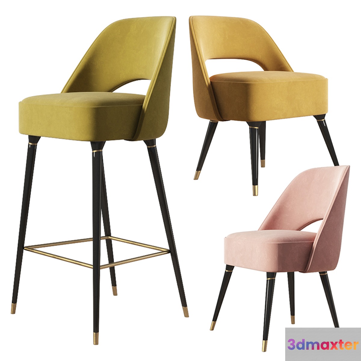 Collins Chair & Barstool Set EssentialHome 3D Max