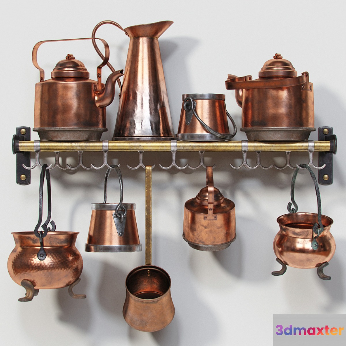 Set of old copper utensils