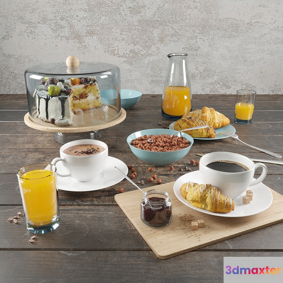 Breakfast set 3D Max