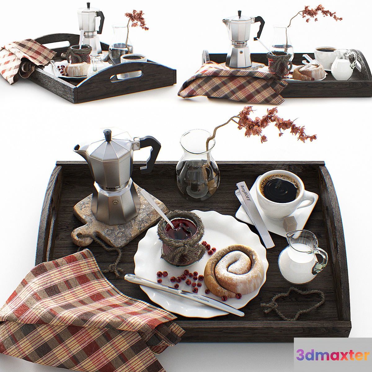 Breakfast in bed. 3D Max