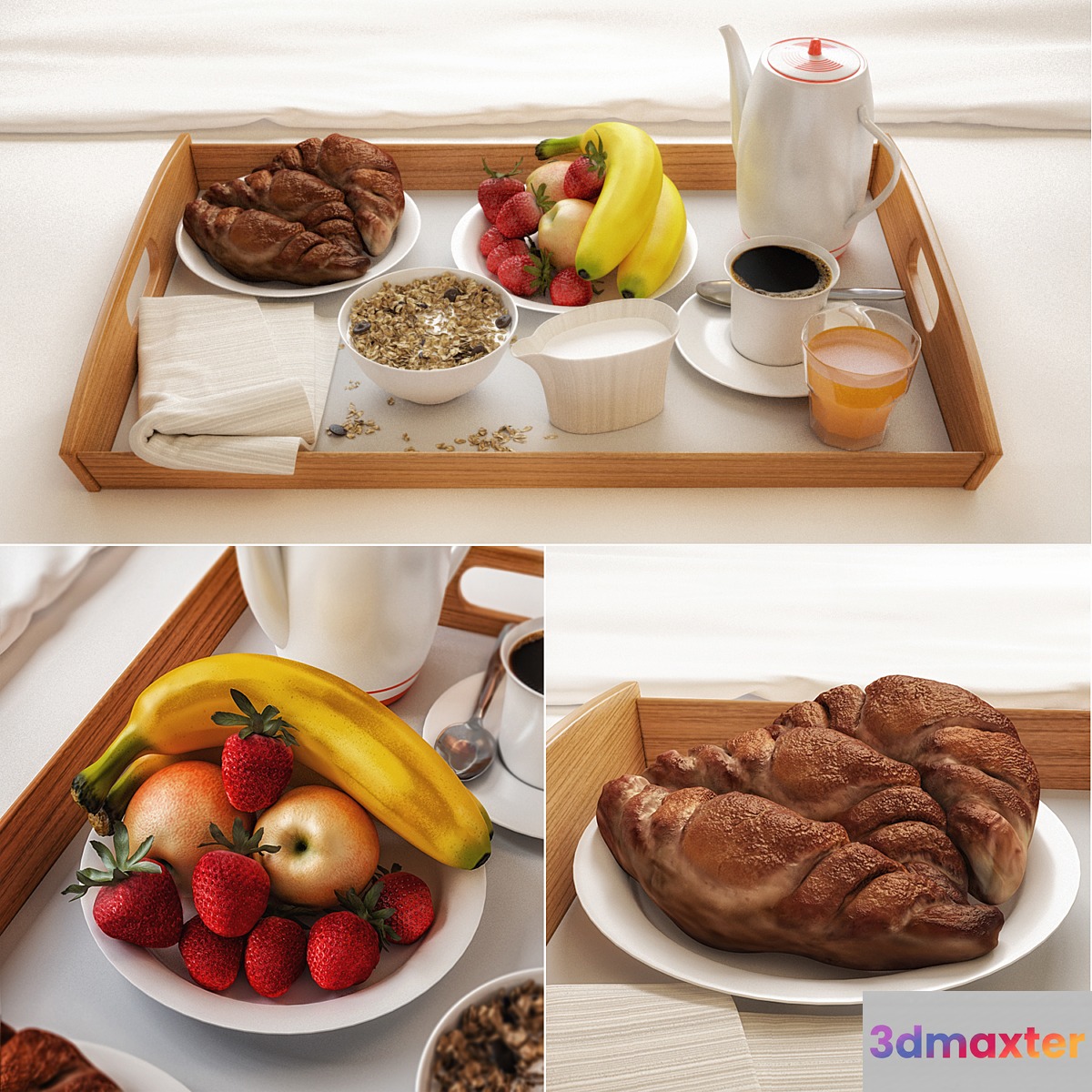 Breakfast in bed 3D Max