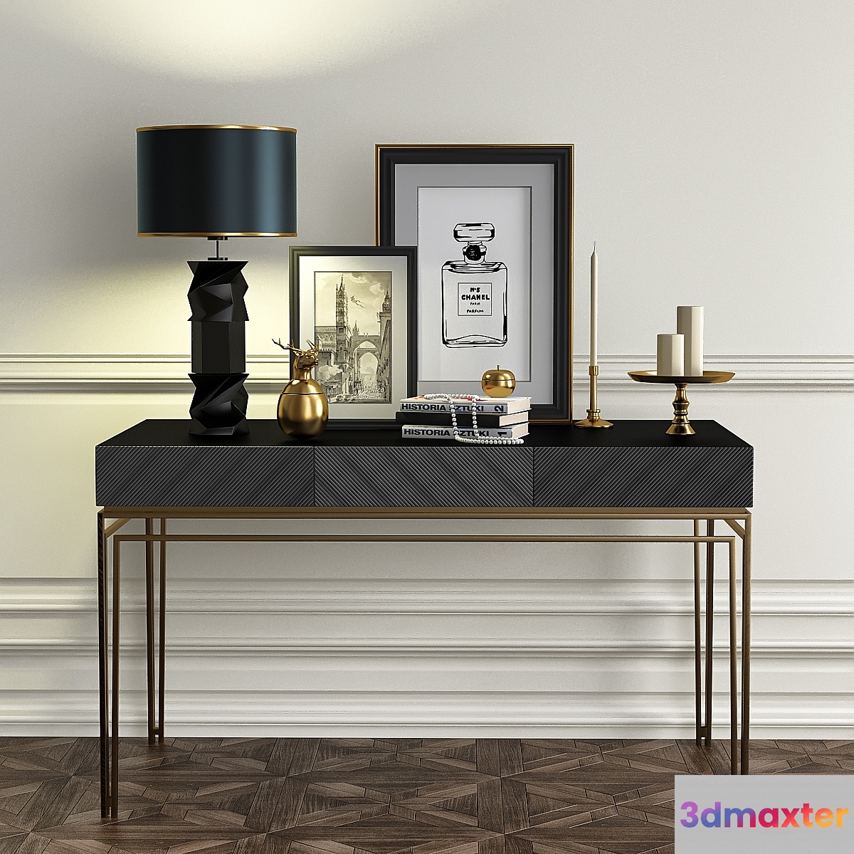 Chest of drawers with decorative set_2 - No.3