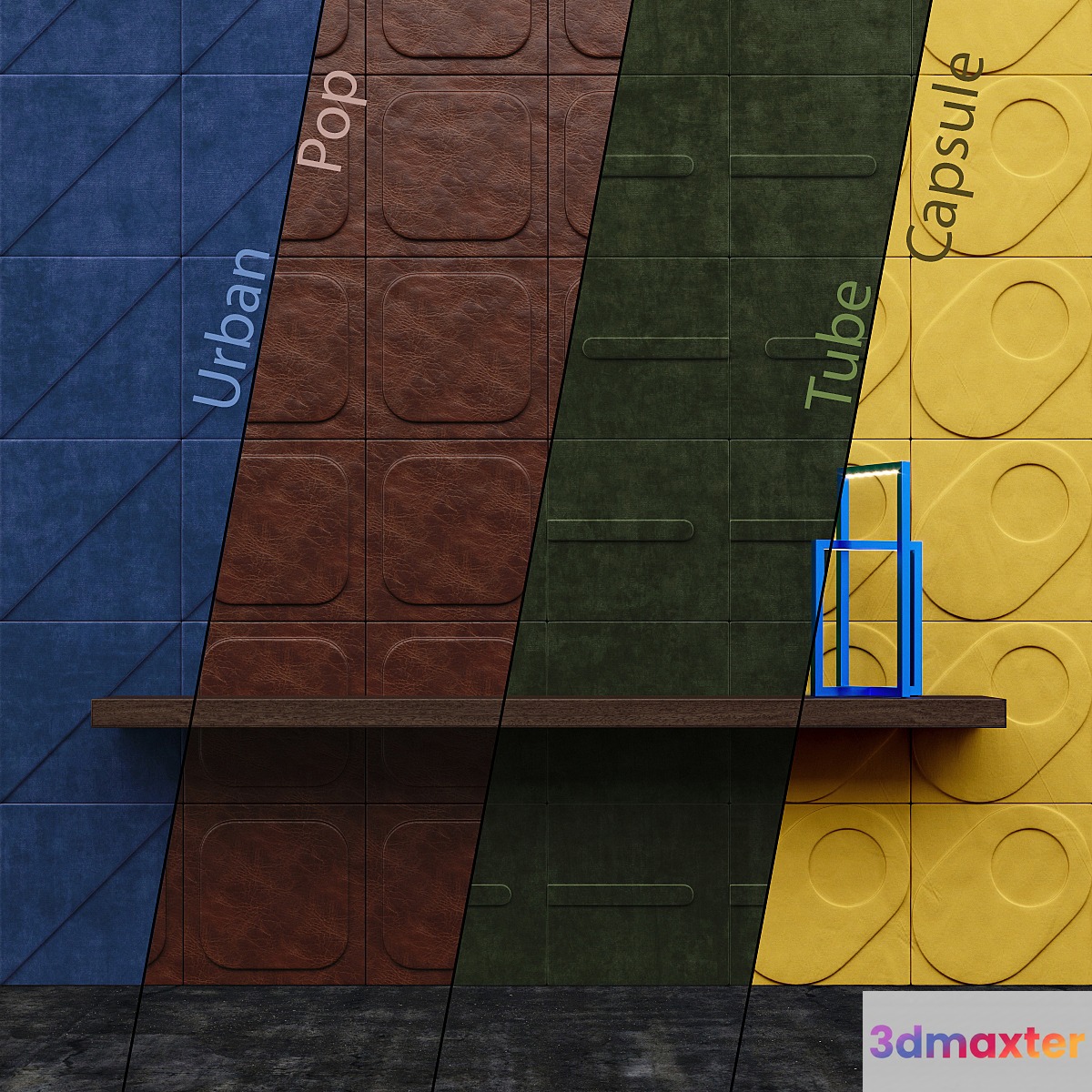 CUIR AU CARRE Wall Panels Part 1 3D Max