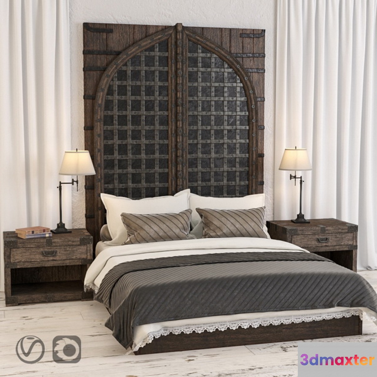 BED _ RH INDIAN FORTRESS 3D Max