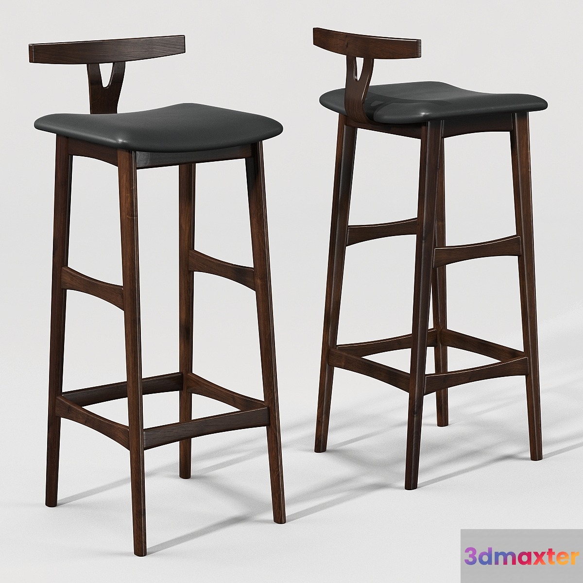 Rosewood and Leather Bar Stool - No.2
