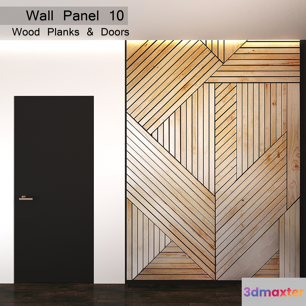 Wall Panel 10. Wood Planks & Doors 3D Max