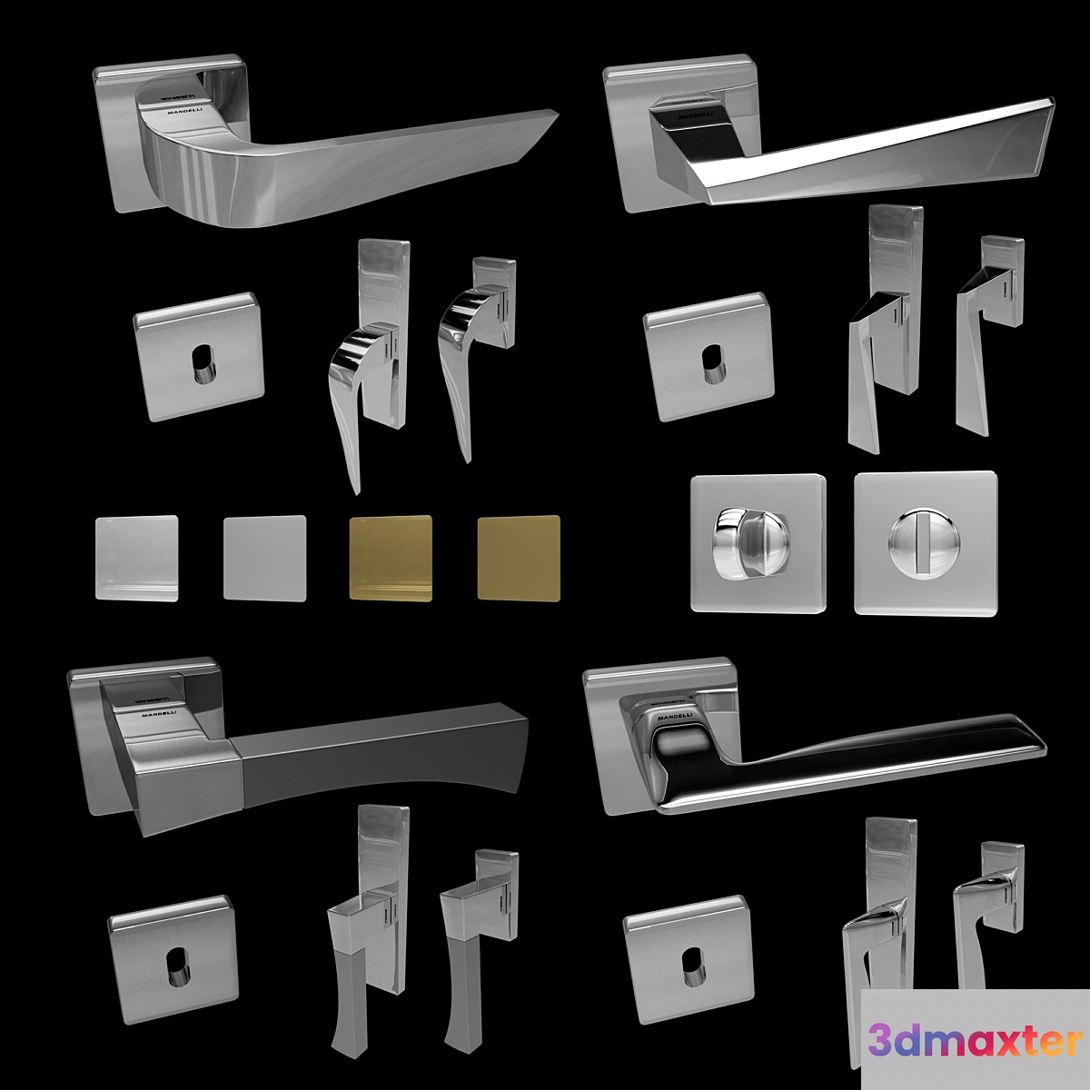 Handles for doors and windows Mandelli (4 pcs. 4 colors) 3