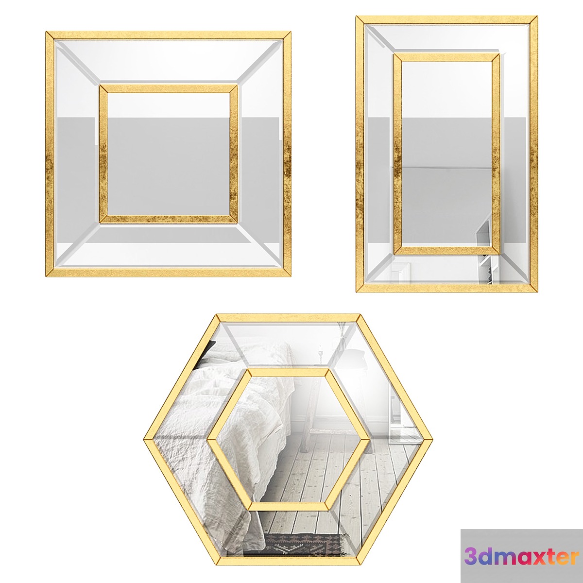 3 Piece Titania Mirror Set 3D Max