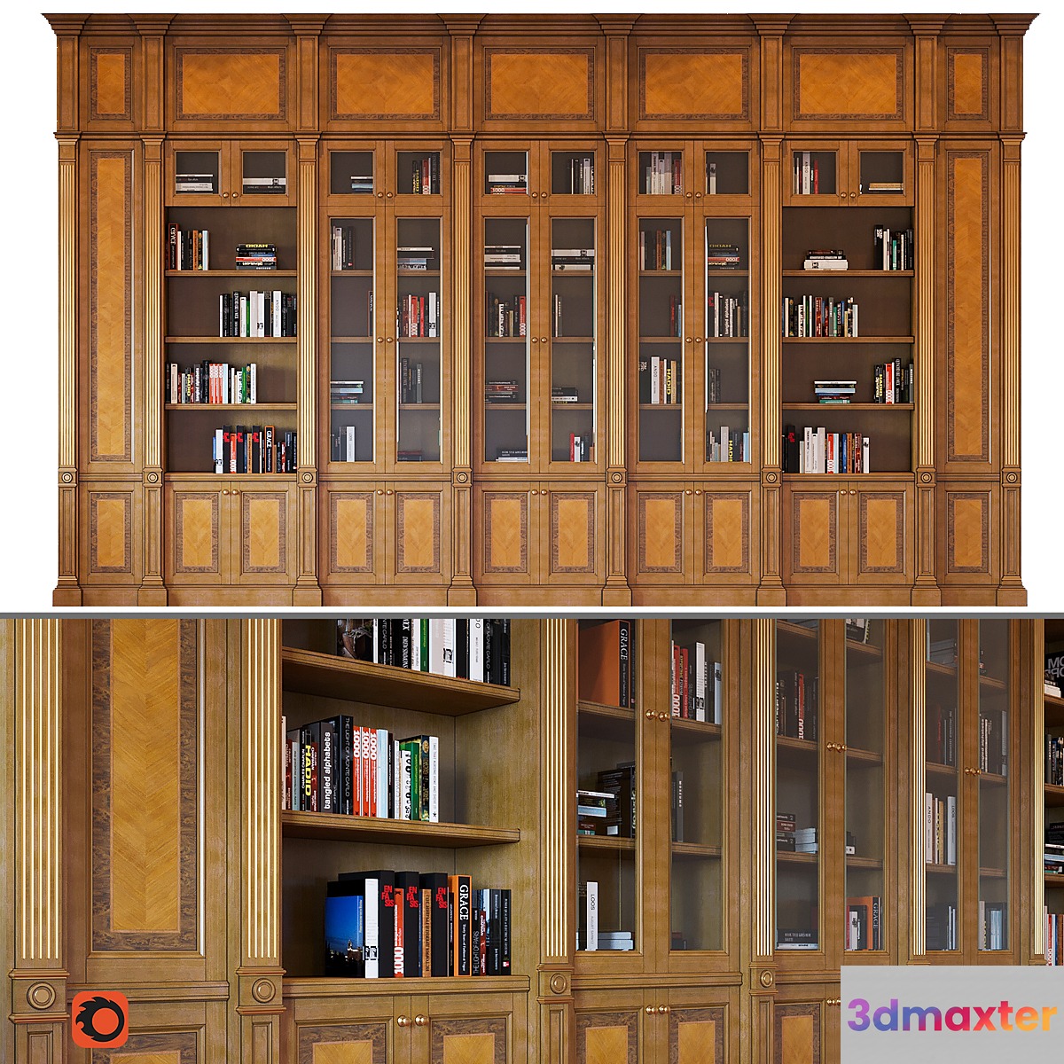 Classic cabinet in the office 3D Max