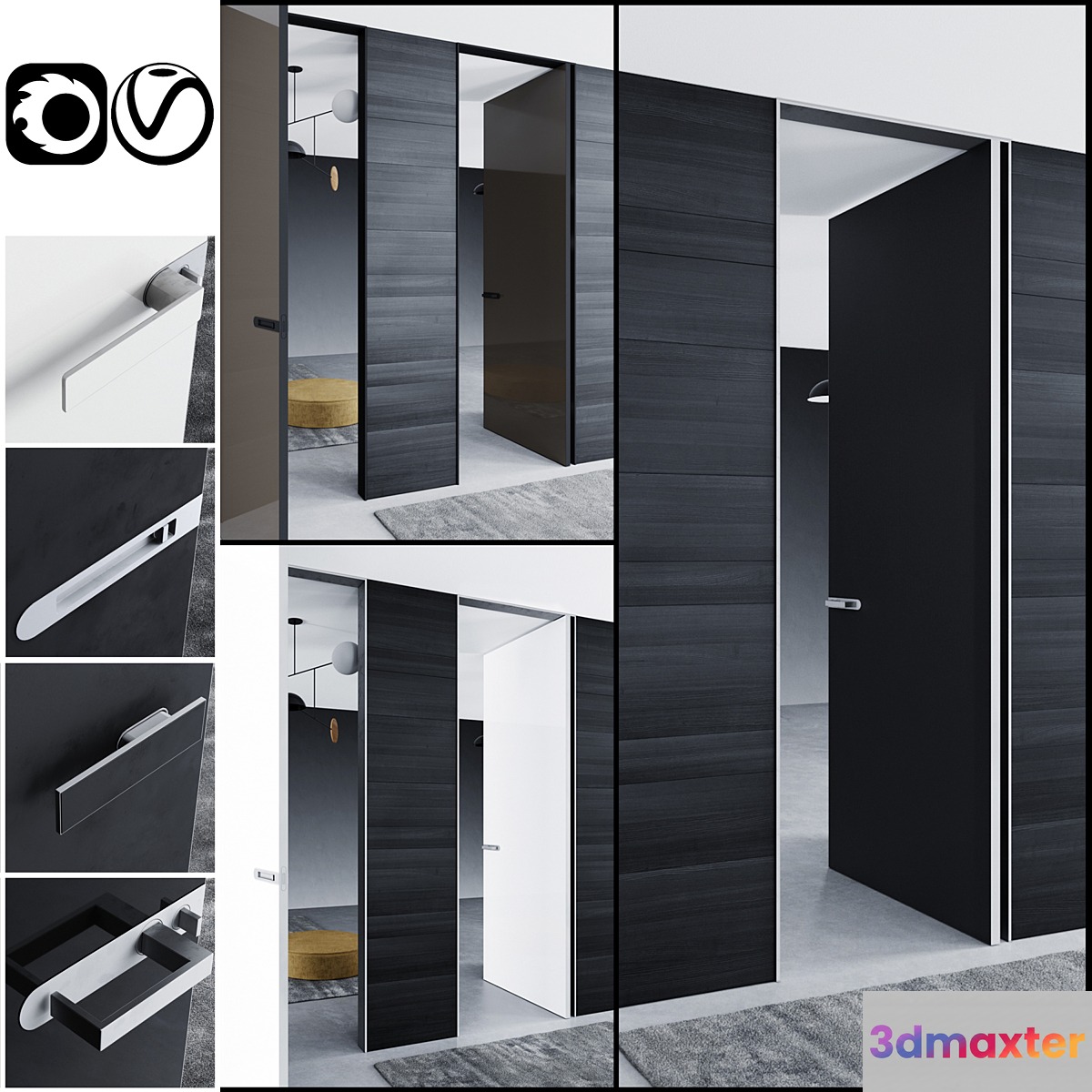 Rimadesio doors Aura _ doors for office and home 3D Max