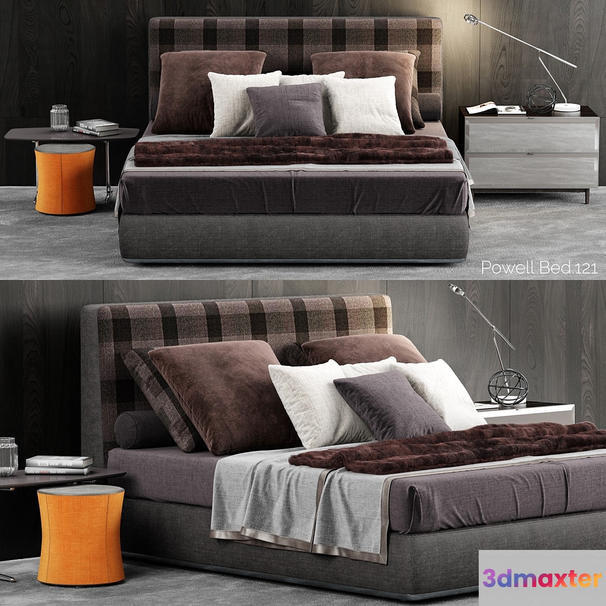Minotti Powell Bed.121 3D Max