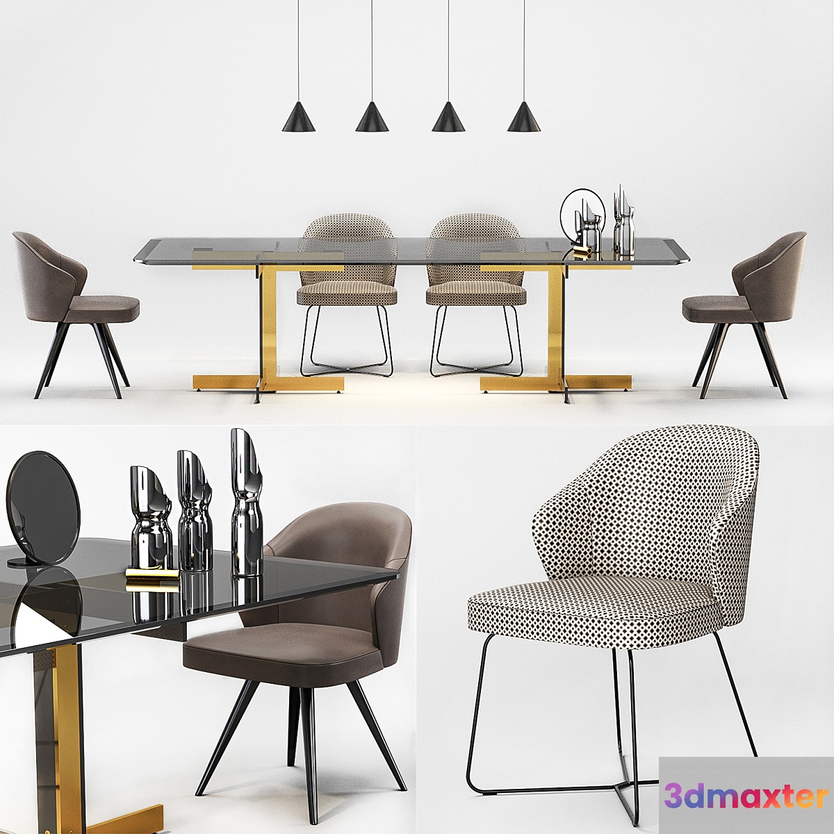 Minotti Catlin Dining Table Leslie Dining Chairs - No.2