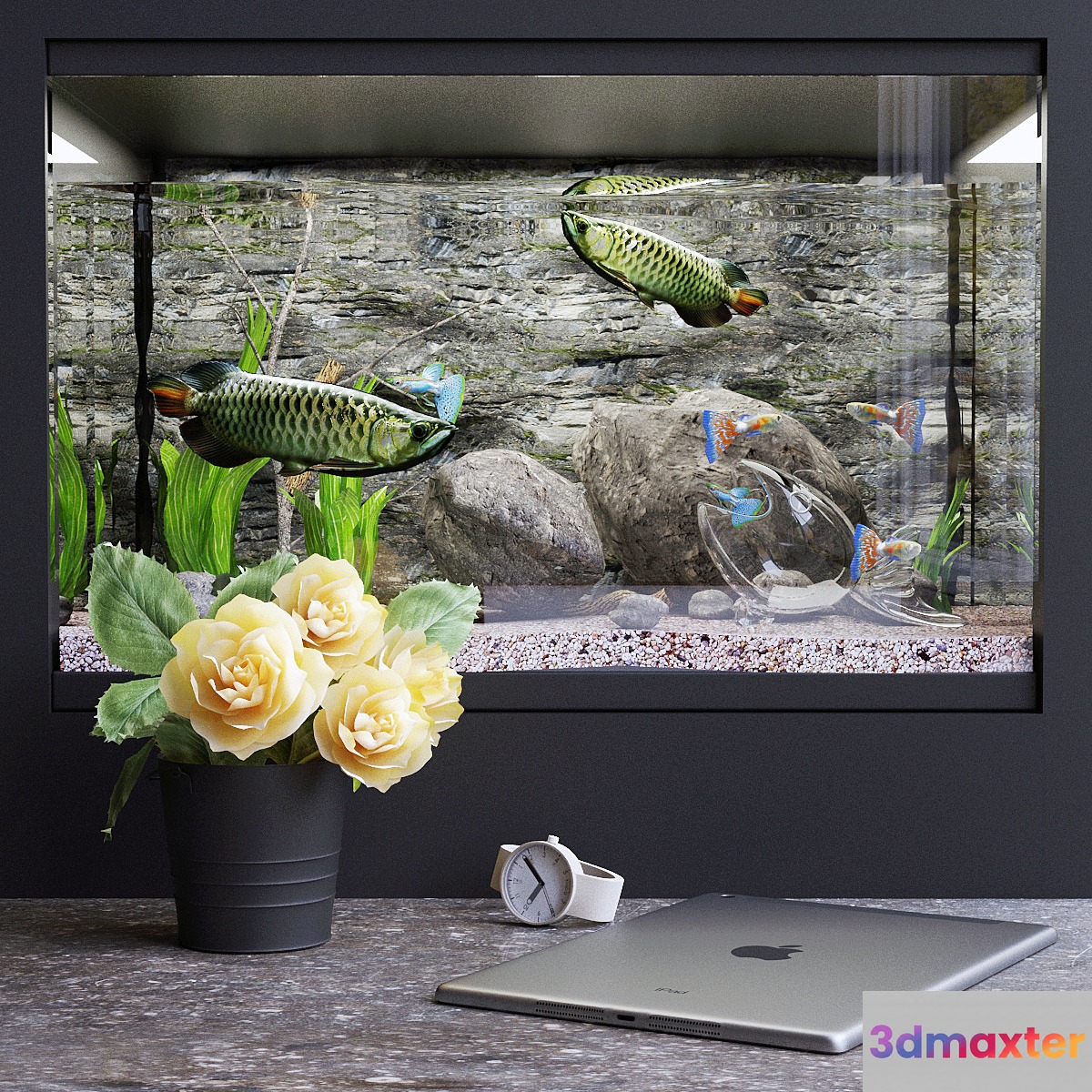 Decorative set with aquarium - No.4