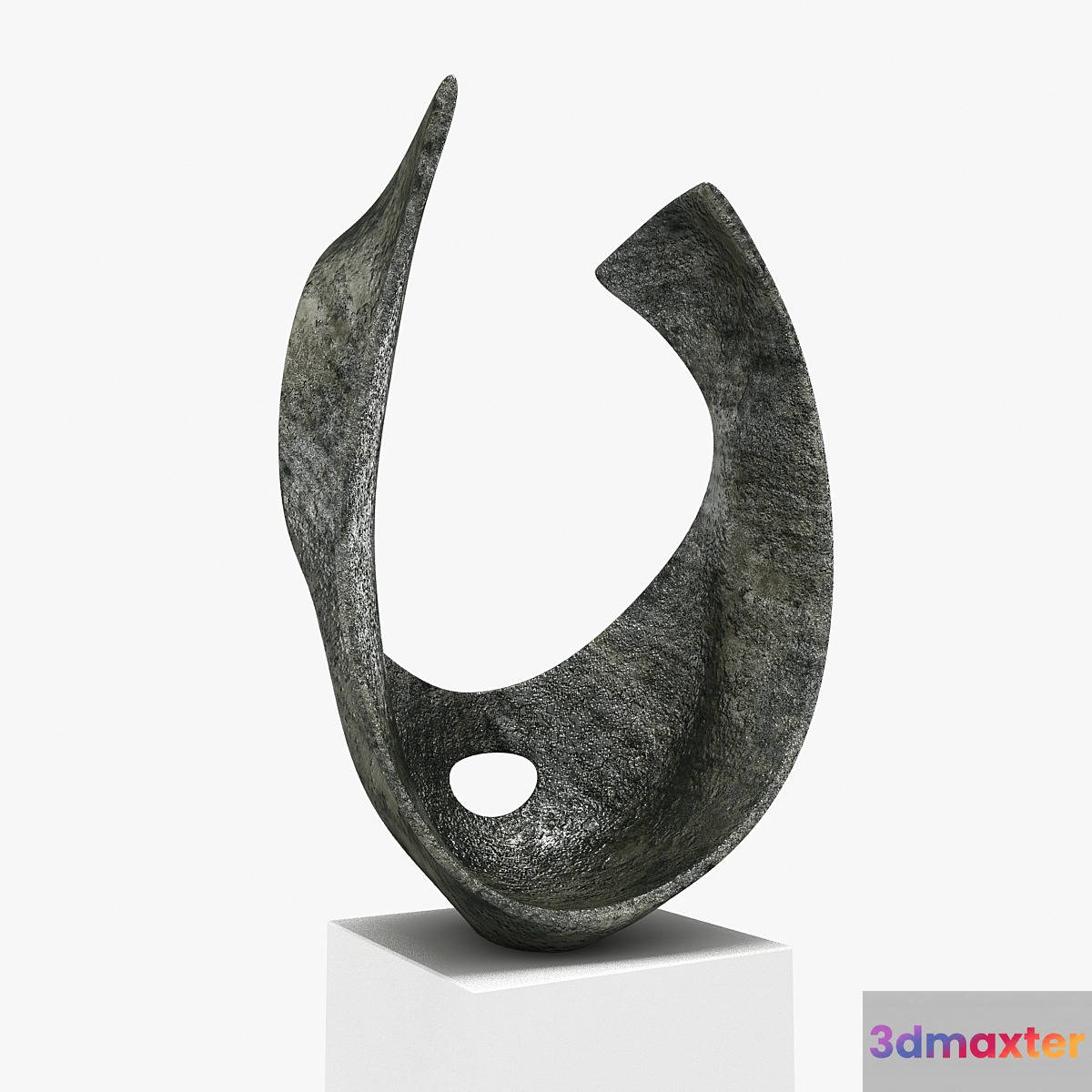 barbara hepworth - curved form bronze sculpture