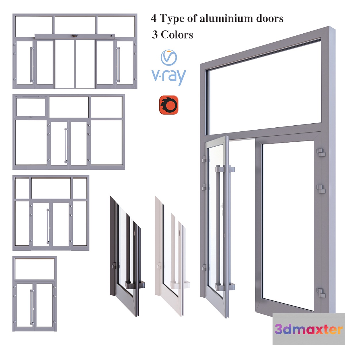 Aluminum door - No.2 3D Max