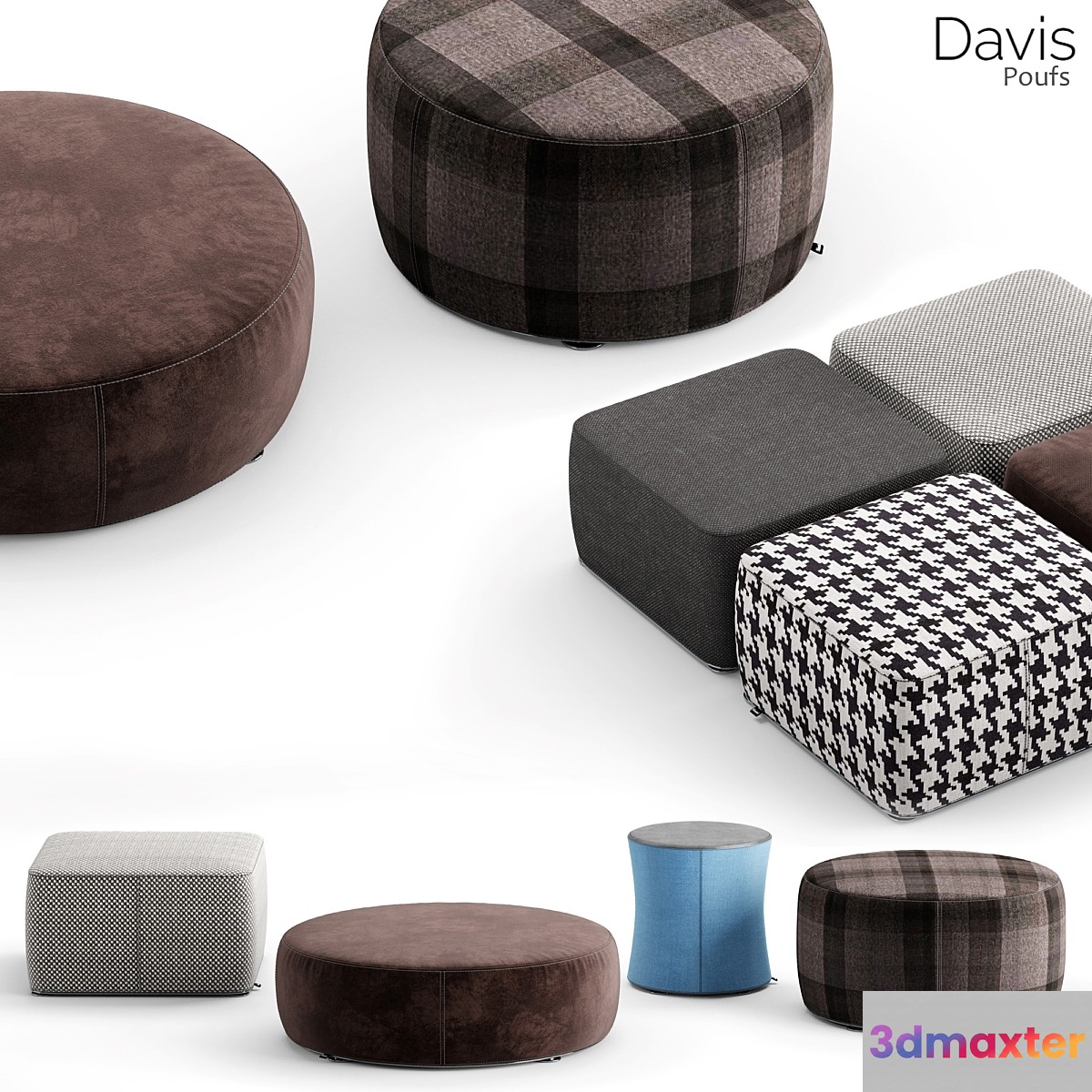 Minotti Davis Poufs 3D Max