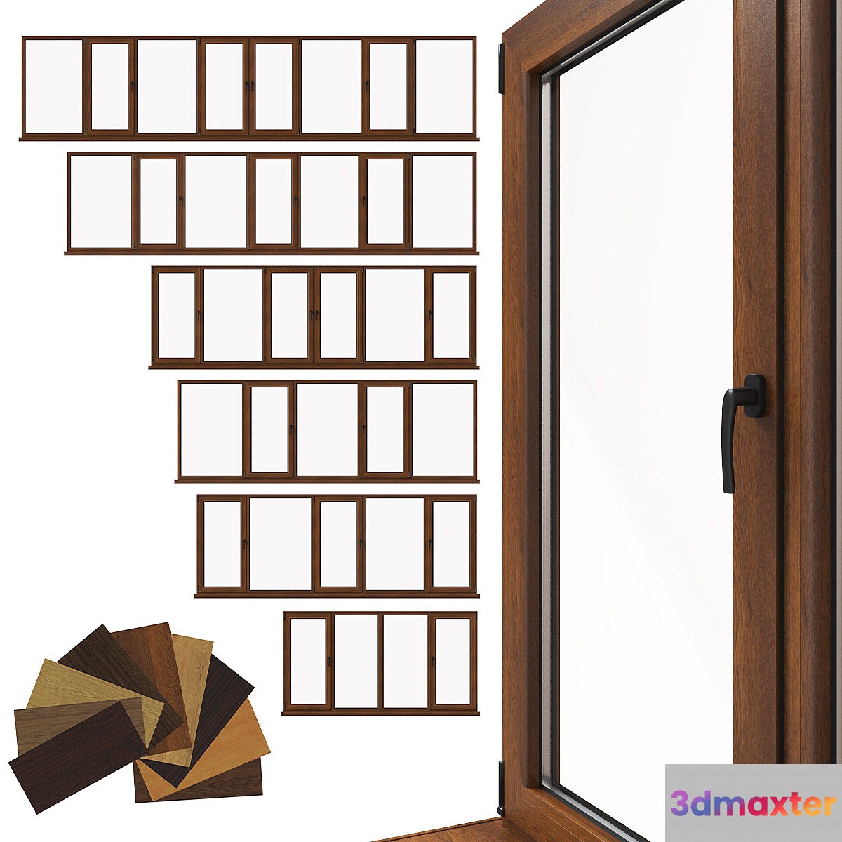 Aluminum windows 2 3D Max