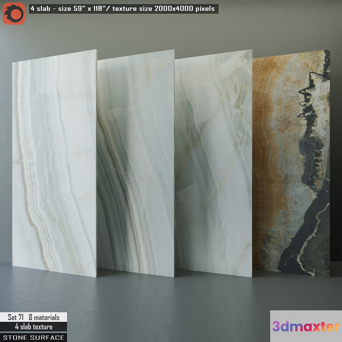 Stone slab Set 71 3D Max