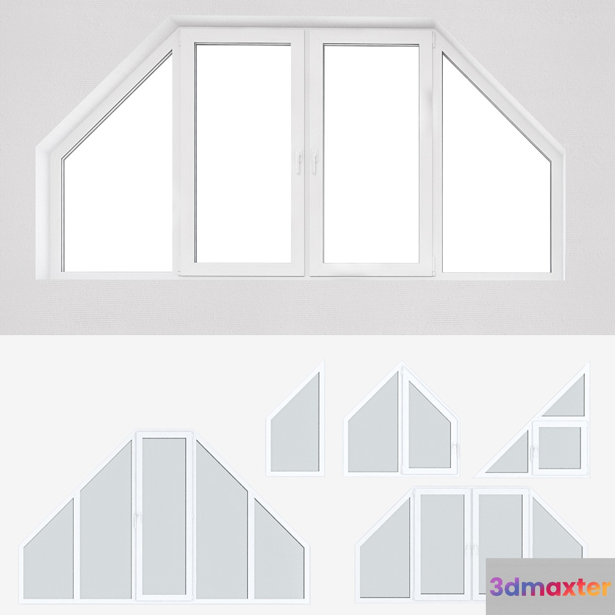 A set of plastic windows 13 - No.2 3D Max