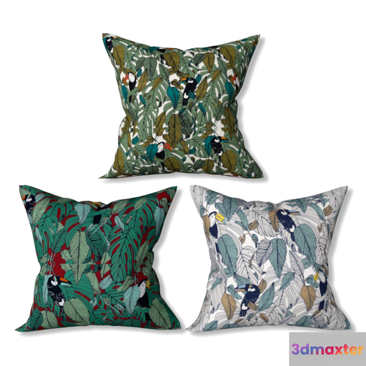 Set of decorative pillows (Set 011). 3D Max