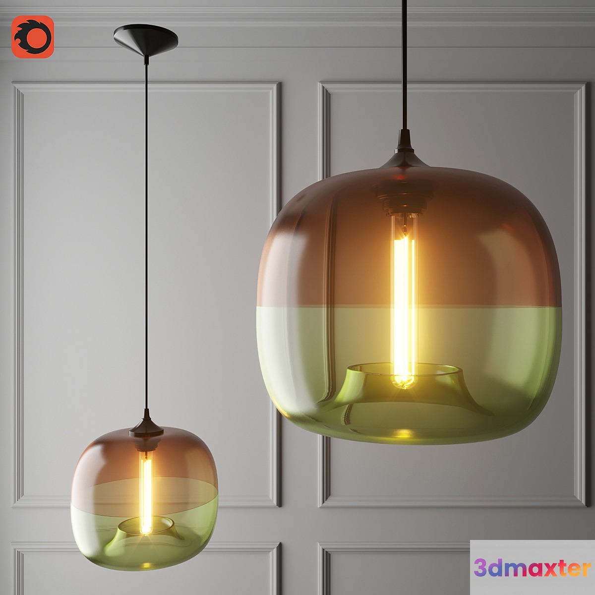 Chandelier Encalmo-stamen Pendant Chocolate-smoke 3D Max