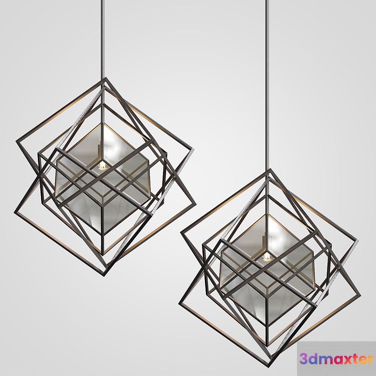 Cubist Small Chandelier Black