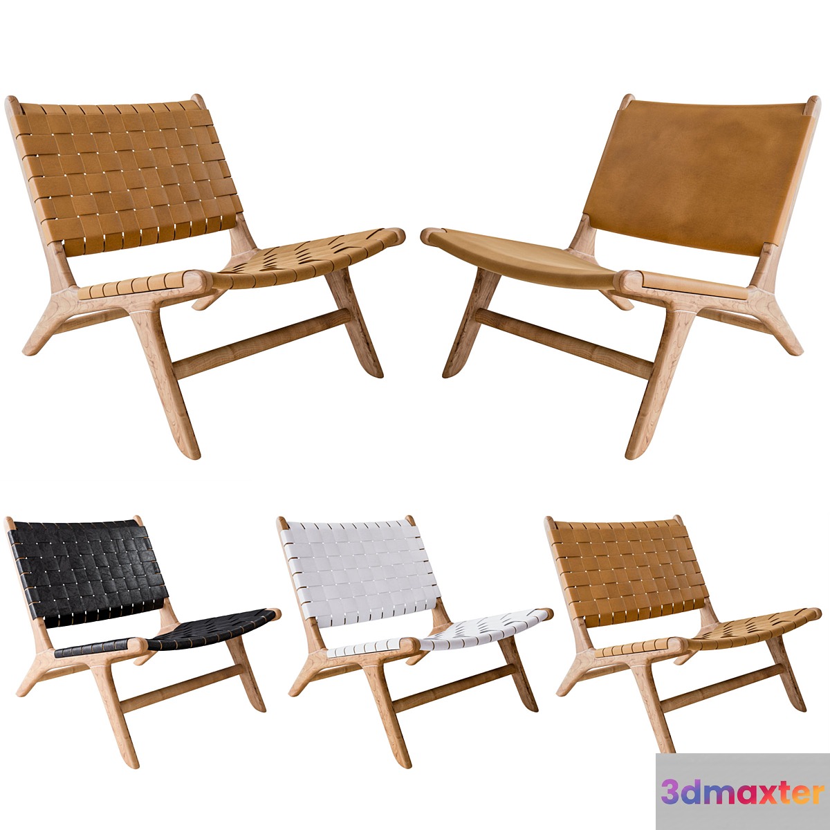 Flat Leather and Leather Marlboro Chairs 3D Max