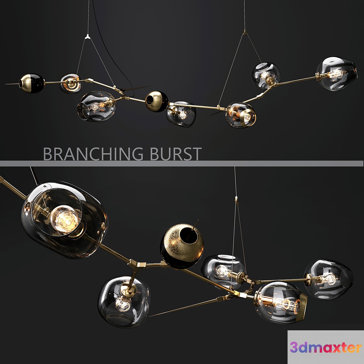Branching burst 6 lamps 3D Max