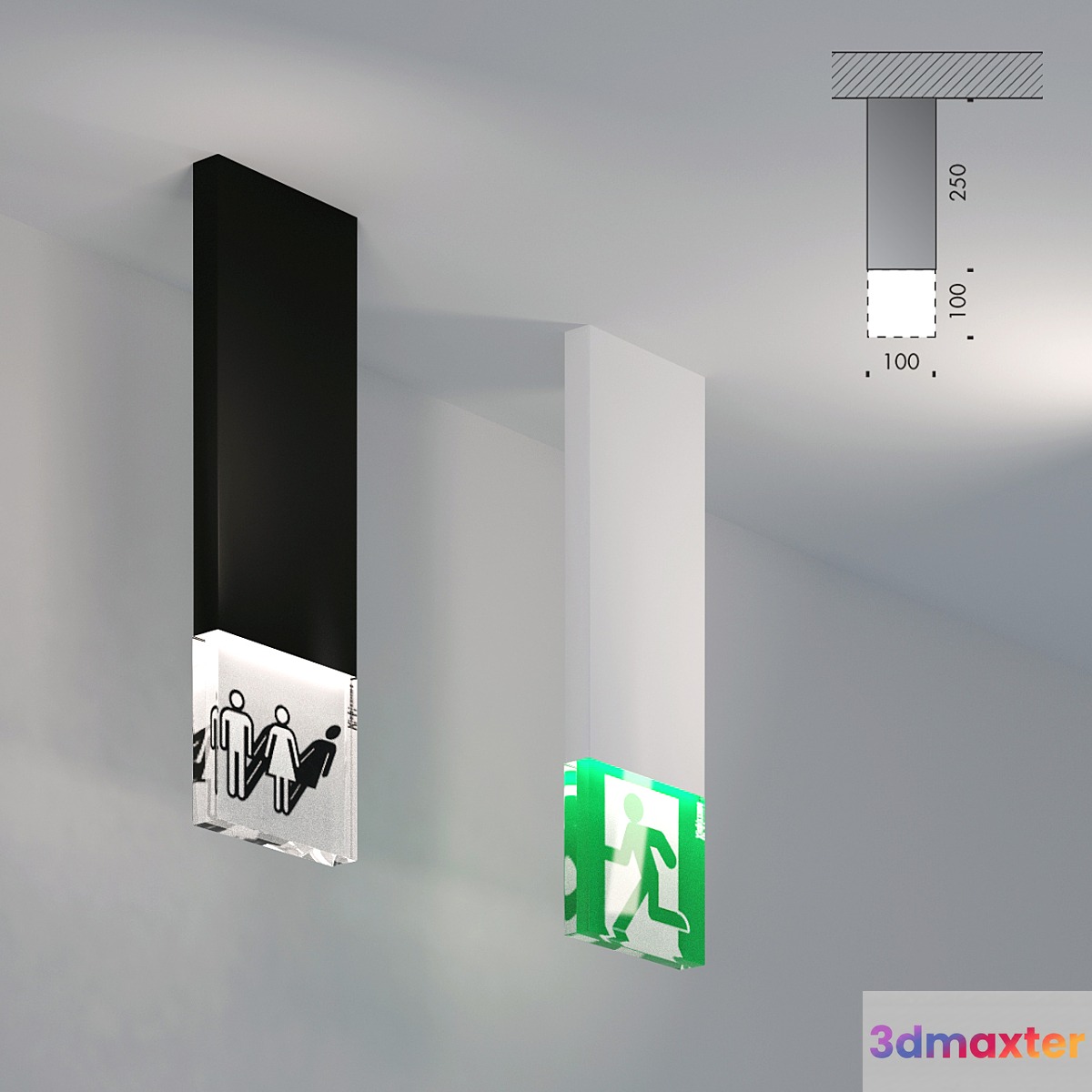 trasparenze Viabizzuno - exit light - wc light 3D Max