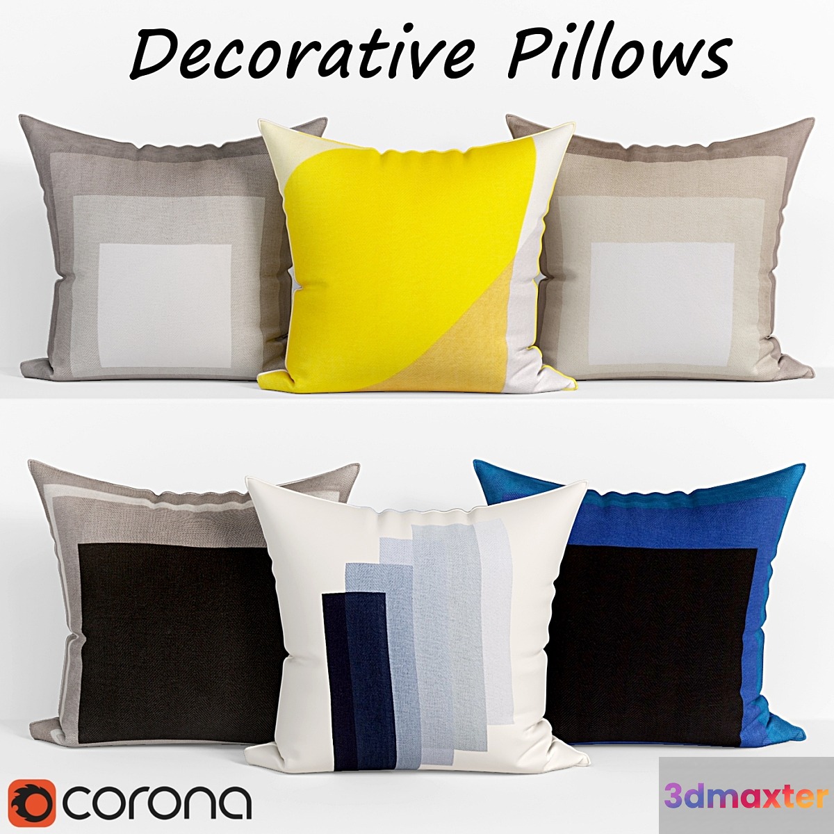 Decorative pillows set 111 3D Max