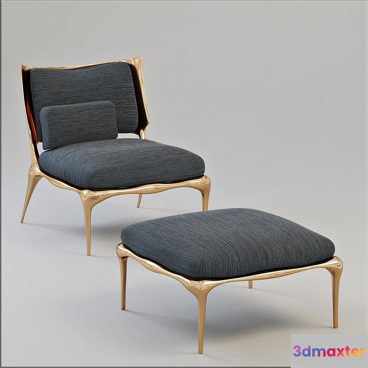 Chair for relaxation and ottoman