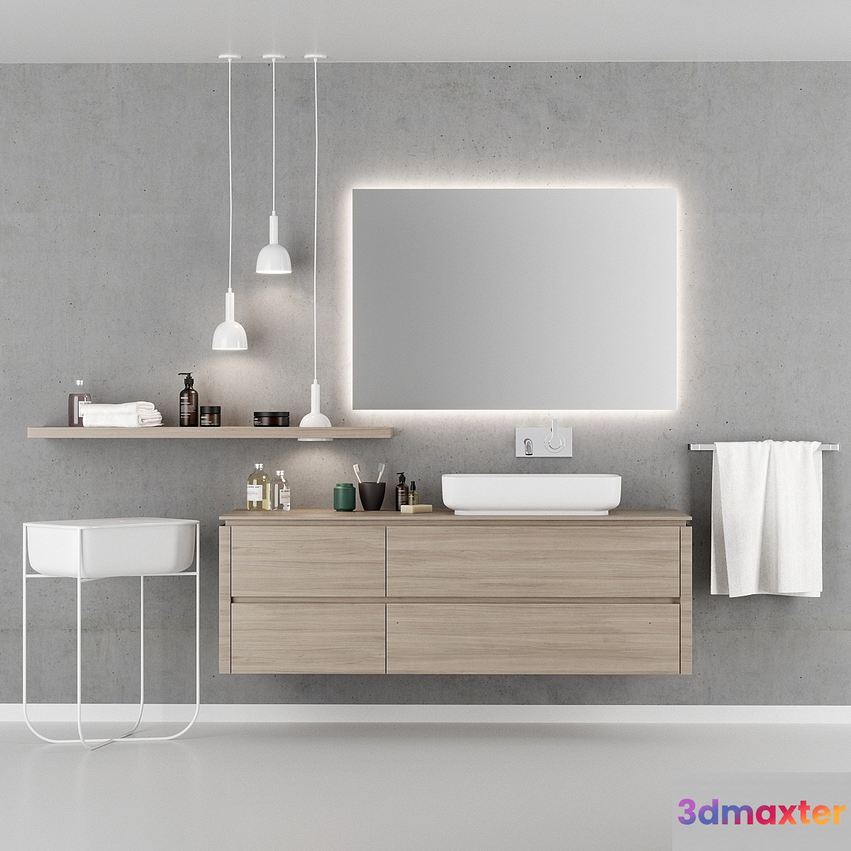 Bathroom furniture set Scavolini QI 3D Max