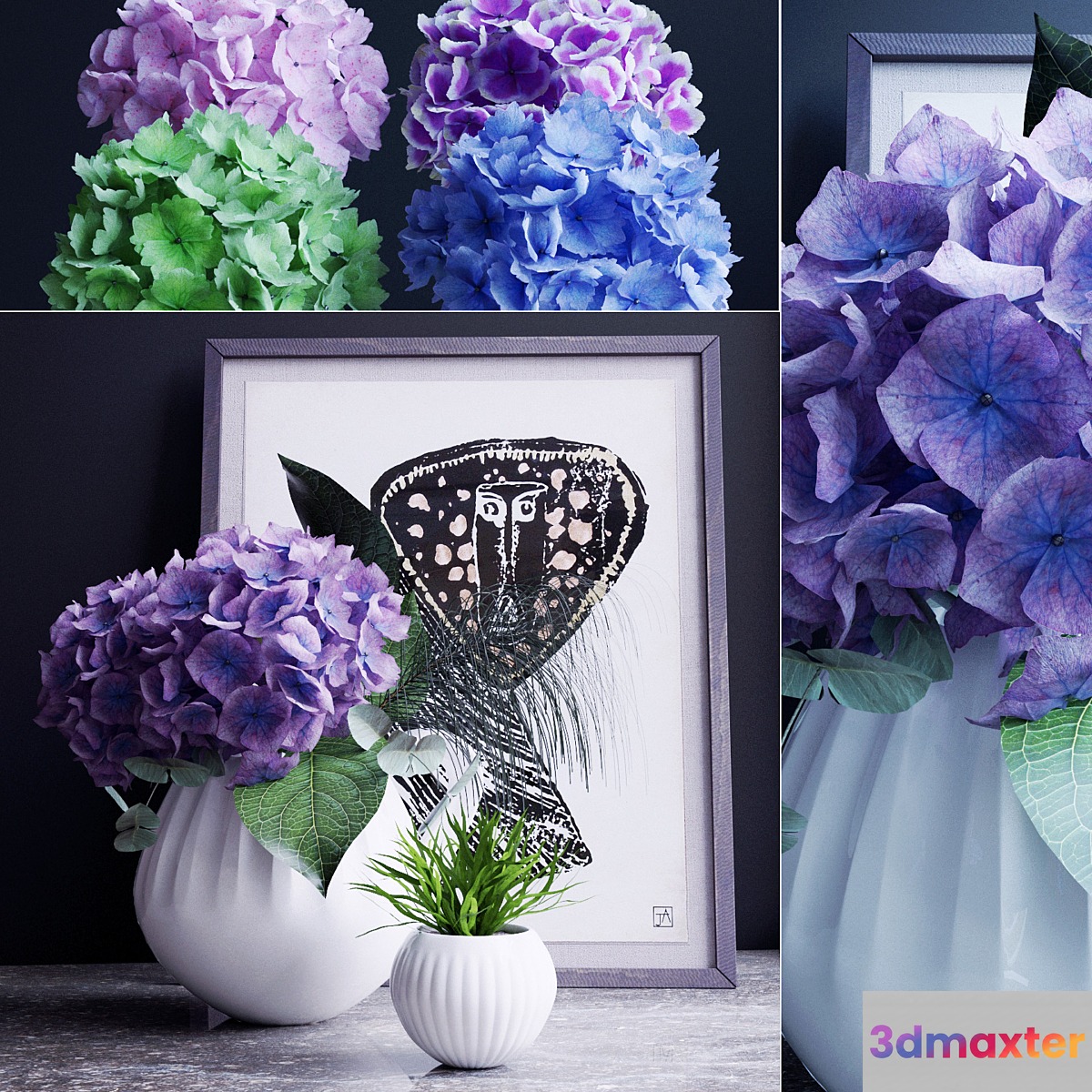Decorative set Hydrangea