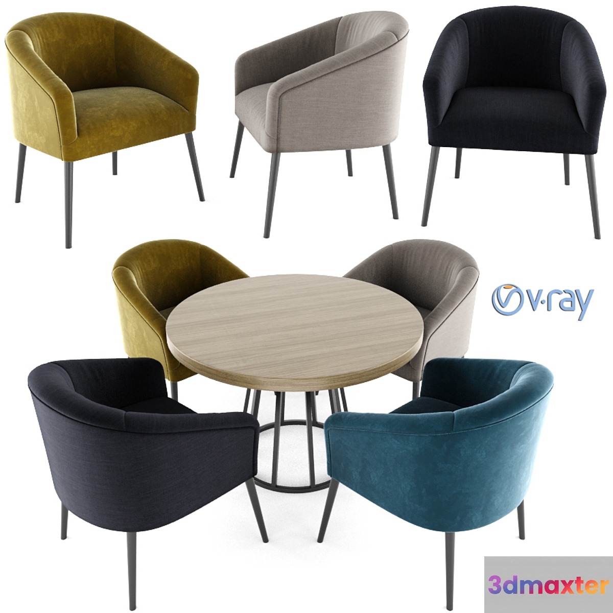Pomeroy Barrel Chair With Round Table - No.2