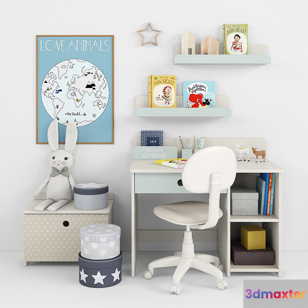 Writing-table and decor for a nursery 12
