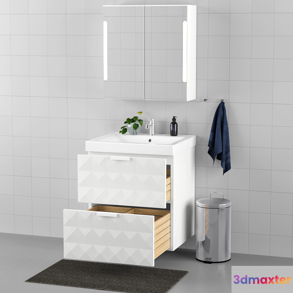 Set of bathroom furniture IKEA - GODMORGON _ ODENSVIK 3D Max