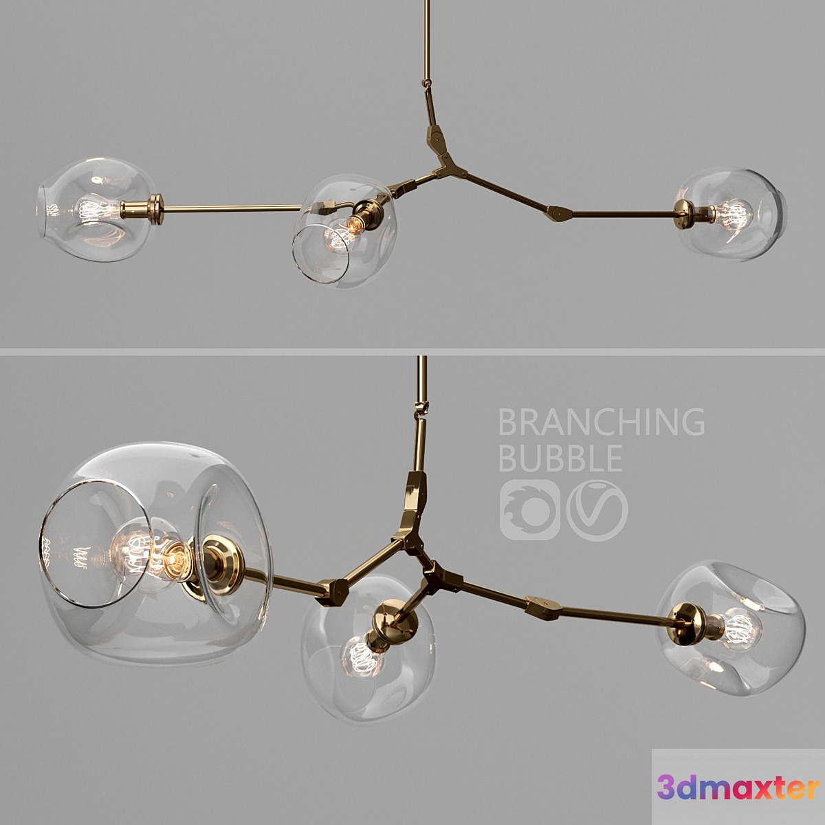 Branching bubble 3 lamps - No.10