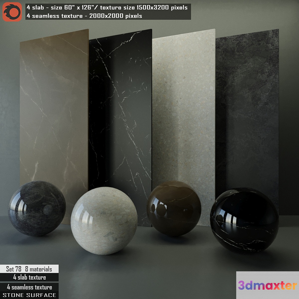 Stone Slab & Seamless texture Set 78