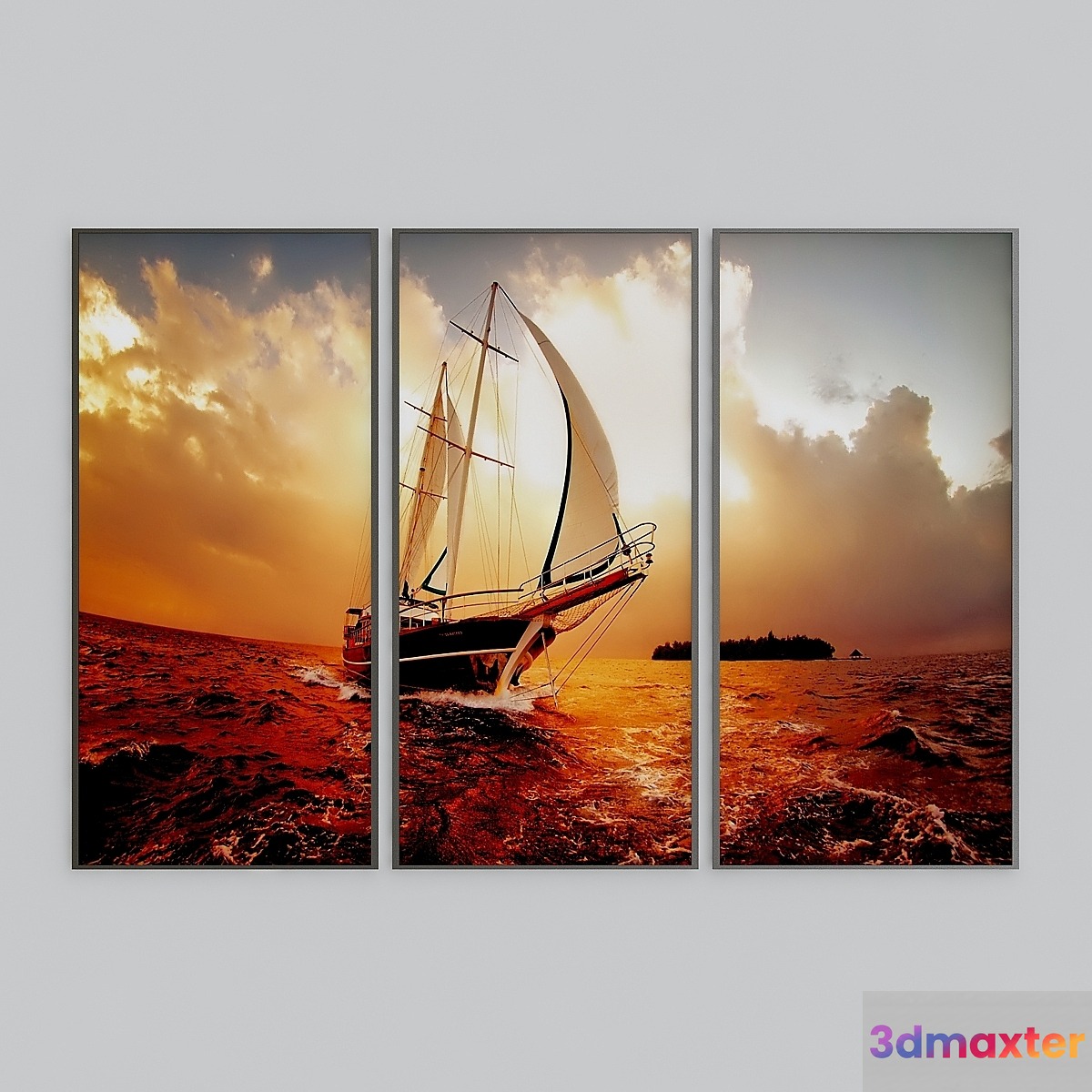 Ship in the sea 3D Max