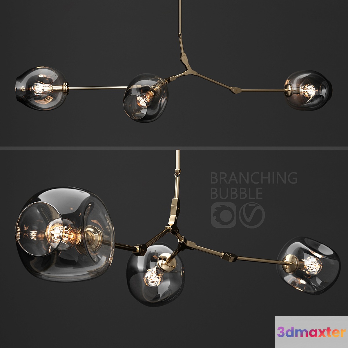 Branching bubble 3 lamps - No.6