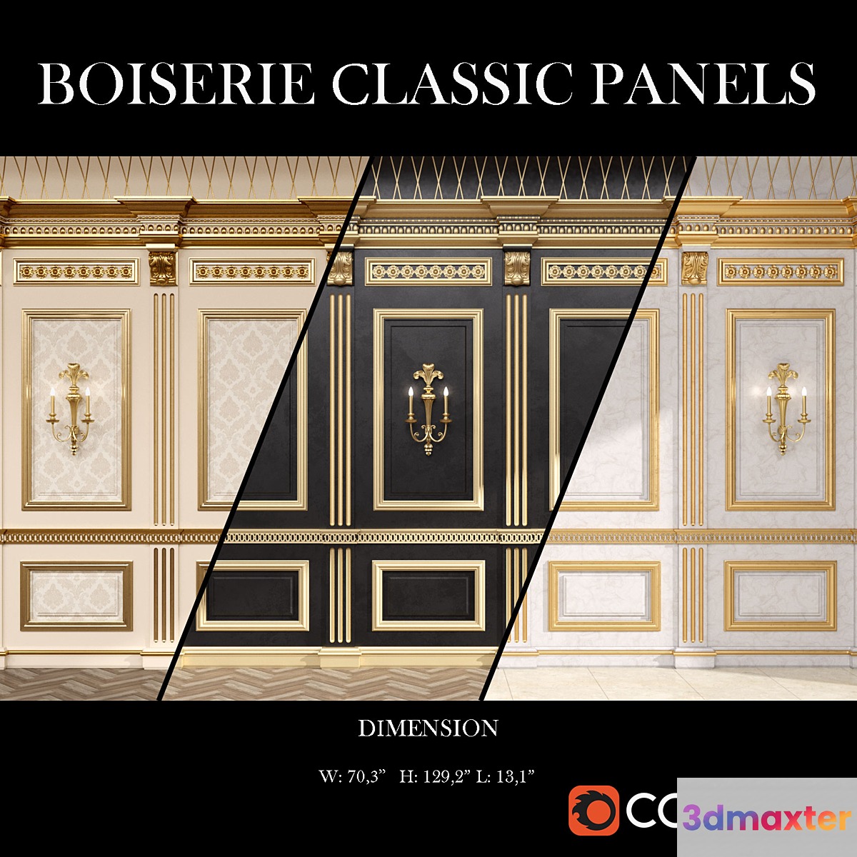 Boiserie classic panels and Decorative Crafts Wood Sconce - 1850 - No.3