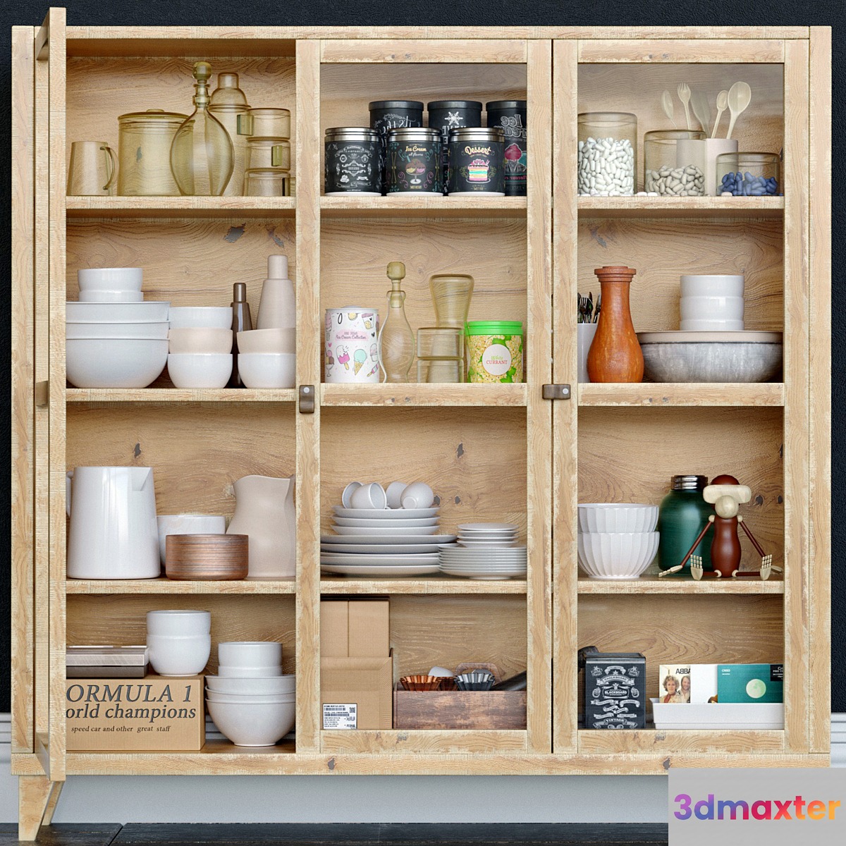 Wardrobe with dishes. Kitchen utensils