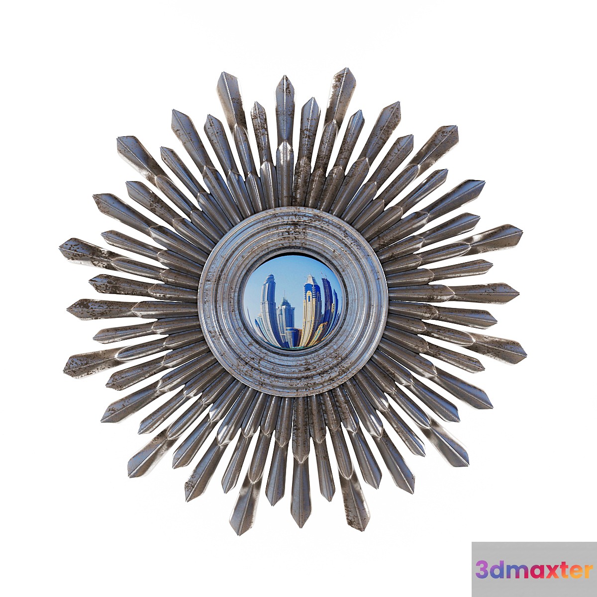 Mirror in metal frame