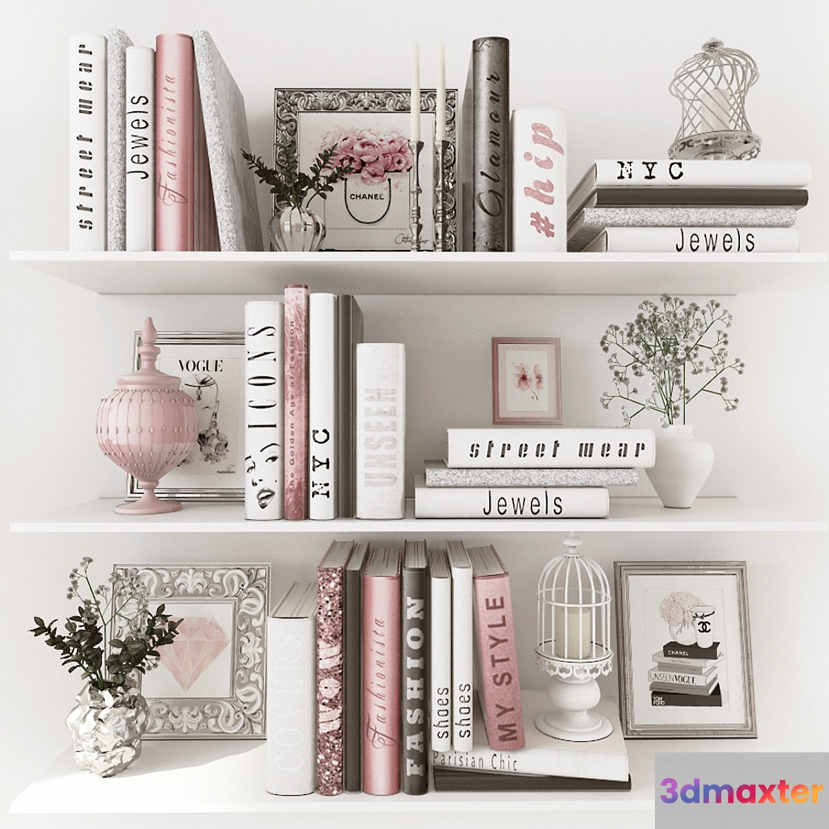 Pink dekor set 3D Max