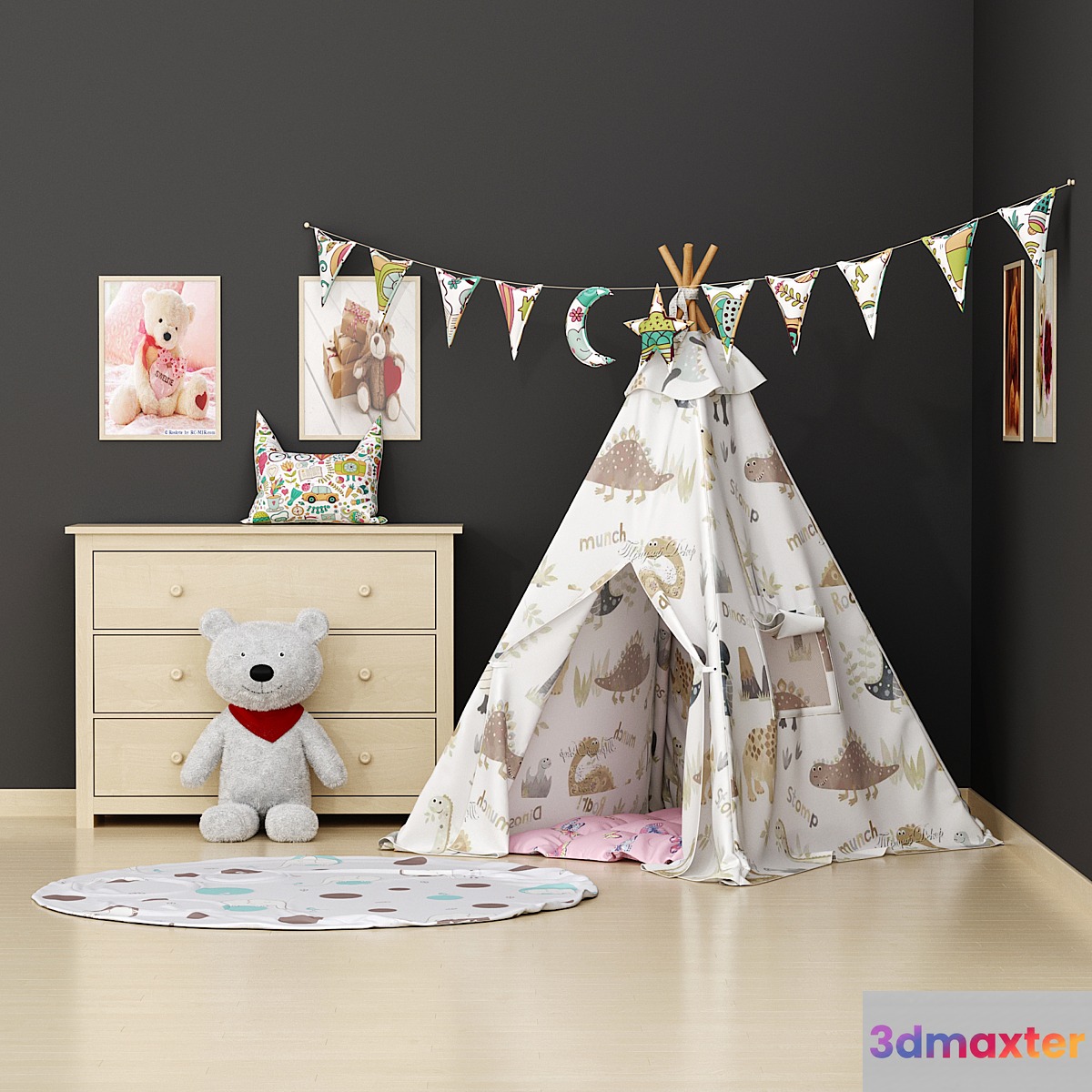 Wigwam_room 3D Max