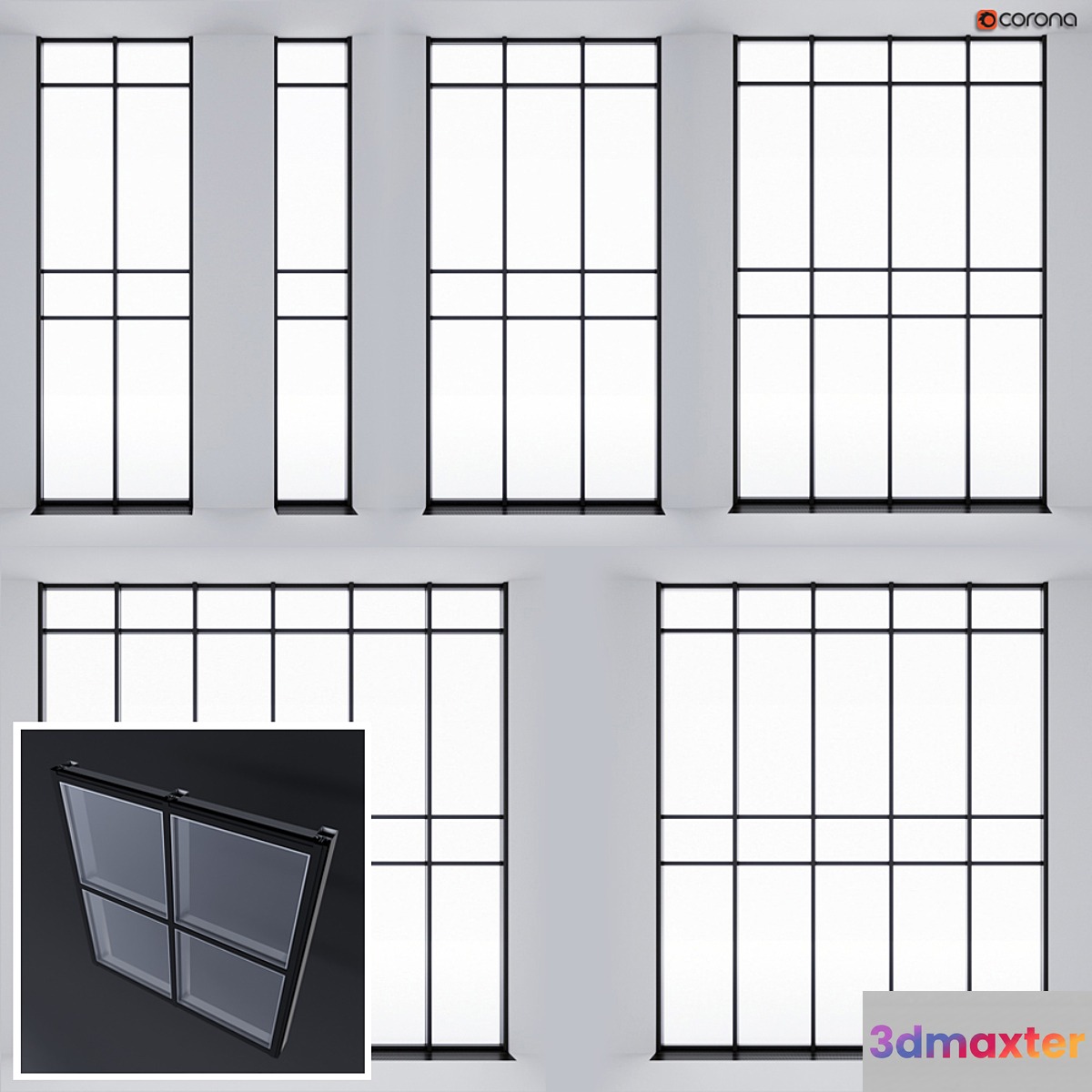 Structural glazing 1 3D Max